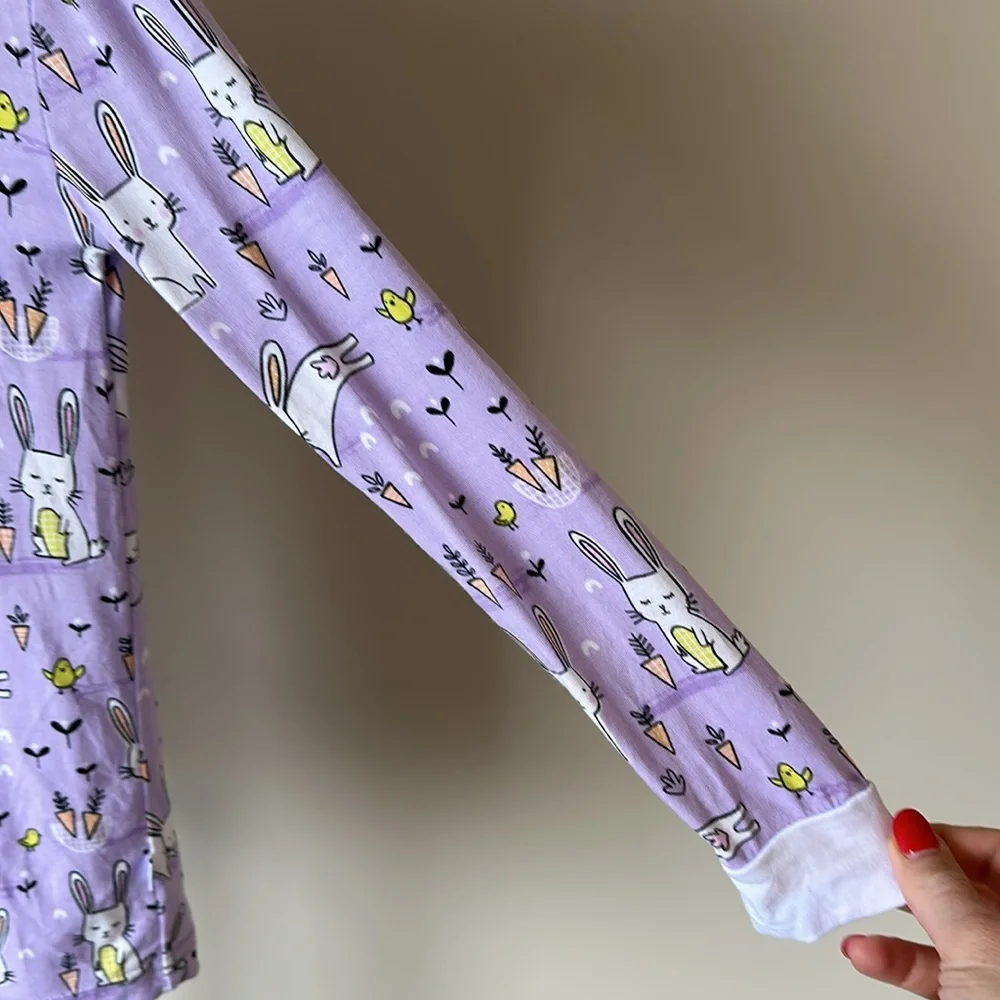 Little Sleepies Lavender Bunnies Long Sleeve Easter Pajamas 4T - Picture 5 of 15
